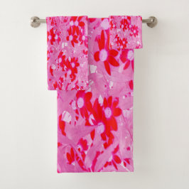 Conjunto De Toalhas Lindas Flores Vermelhas