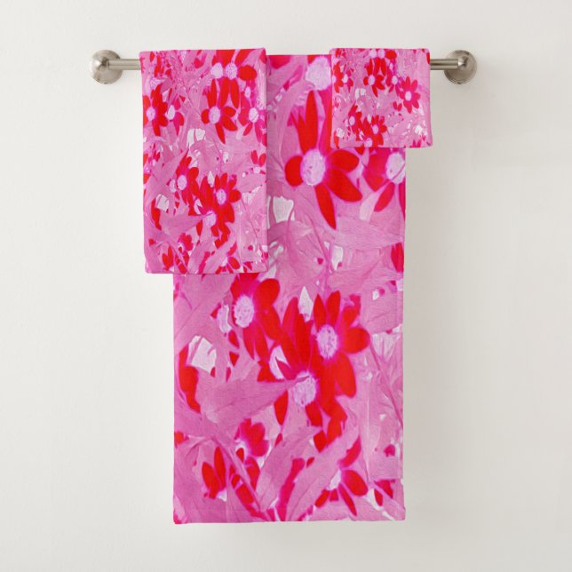 Conjunto De Toalhas Lindas Flores Vermelhas (Insitu)