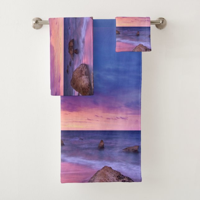 Conjunto De Toalhas Lindo Fotografia Costeira Sunset (Insitu)