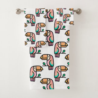 Conjunto De Toalhas lindo presente de tucano tropical para crianças