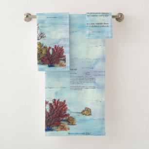 Conjunto De Toalhas Lindo recife submarino de coral ameaçado