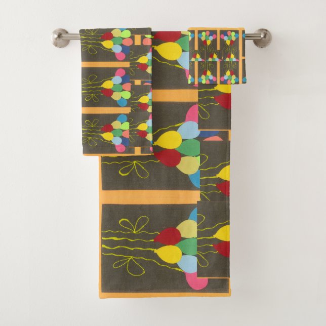 Conjunto De Toalhas Lindos e adoráveis balões felizes de aniversário (Insitu)