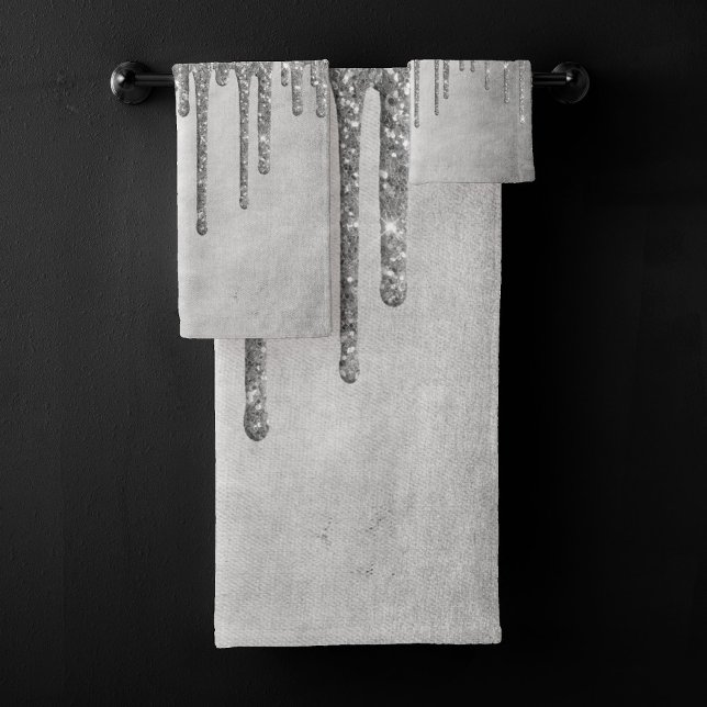 Conjunto De Toalhas Lingando Largura | Platinum Faux Metálico (Criador carregado)