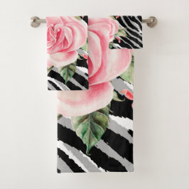 Conjunto De Toalhas Linha de tendências do Rosa de luxo