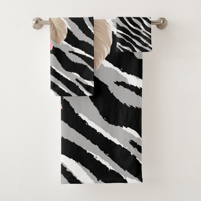 Conjunto De Toalhas Linha de tendências do Rosa de luxo (Insitu)