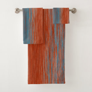 Conjunto De Toalhas Linhas Abstratas Mescladas Vermelho Azul