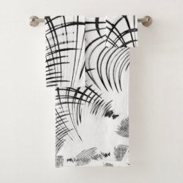 Conjunto De Toalhas Linhas de cinza cruzadas nos lembram desenhos de g