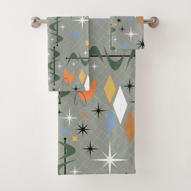 Conjunto De Toalhas Linhas de cinza de rajadas estomáticas icônicas mo (Insitu)