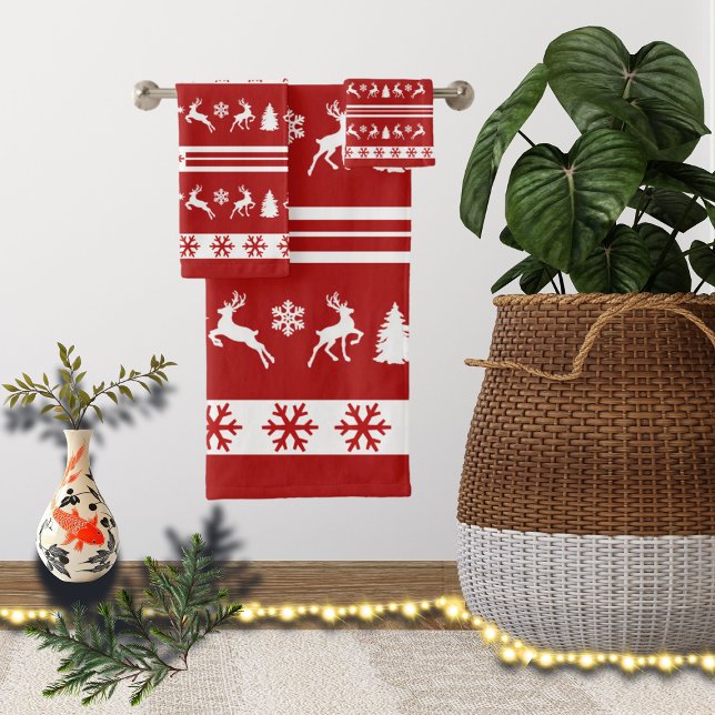 Conjunto De Toalhas Linhas de Flocos de Neve para Reinadores Elegantes (Criador carregado)