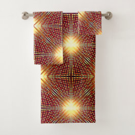 Conjunto De Toalhas Linhas de repetição largas que geram círculos de l