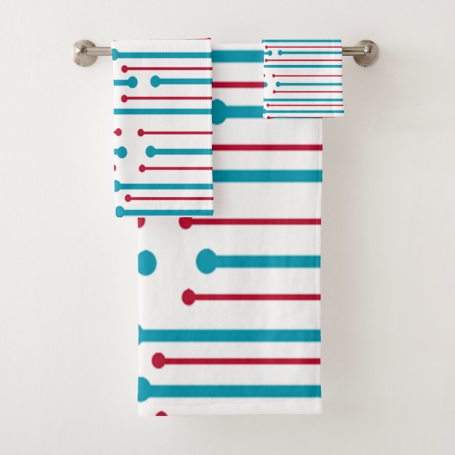 Conjunto De Toalhas Linhas e Círculos Modernos do Século médio (Insitu)