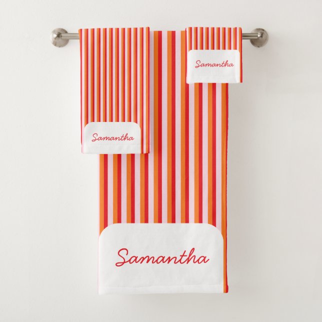 Conjunto De Toalhas Linhas verticais faixas personalizadas (Insitu)
