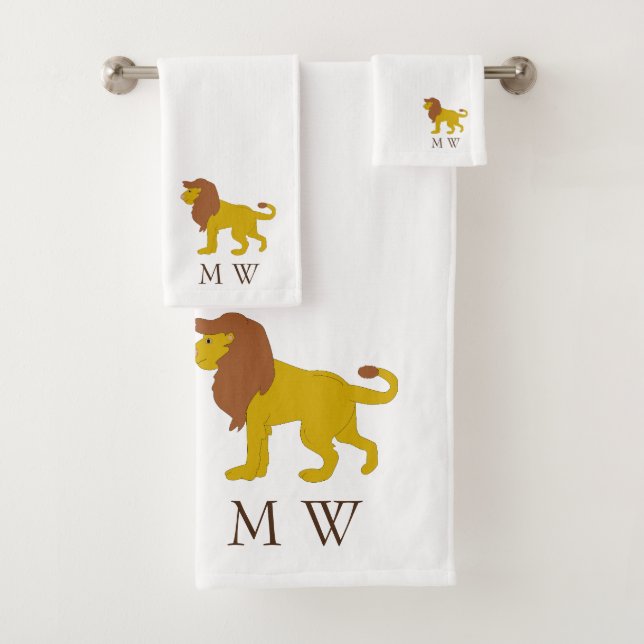 Conjunto De Toalhas Lion Design Monogrammed (Insitu)