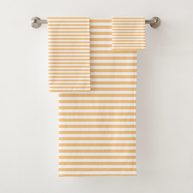 Conjunto de Toalhas Listradas Minimalistas Amarelo (Insitu)