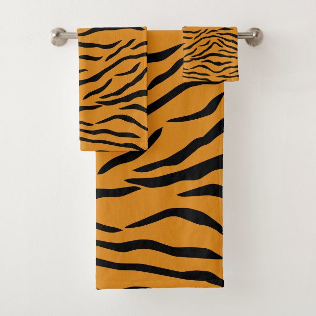Conjunto De Toalhas Listras alaranjadas e pretas do tigre (Insitu)