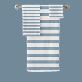 Conjunto De Toalhas Listras Azuis Mínimas Design Moderno Padrão