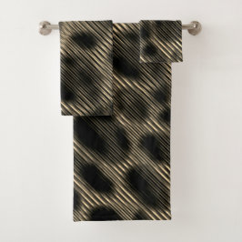 Conjunto De Toalhas Listras beges estreitas e círculos escuros estranh