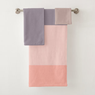 Conjunto De Toalhas listras brancas, cor-de-rosa, roxas