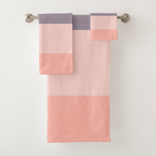 Conjunto De Toalhas listras brancas, cor-de-rosa, roxas