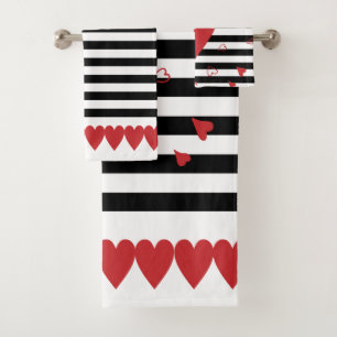 Conjunto De Toalhas Listras brancas e pretas