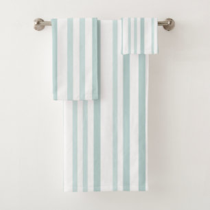 Conjunto De Toalhas Listras cinzas esverdeadas cinzentas em branco