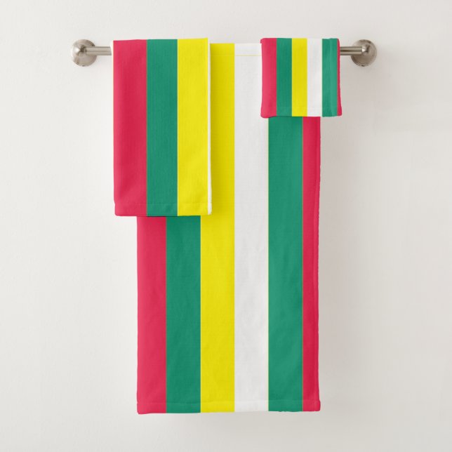 Conjunto De Toalhas Listras Coloridas de Verão (Insitu)
