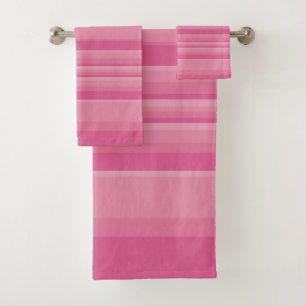 Conjunto De Toalhas Listras Complexas a Rosa