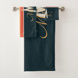 Conjunto De Toalhas Listras cor-de-rosa e Marinho retroradas, cor-de-r