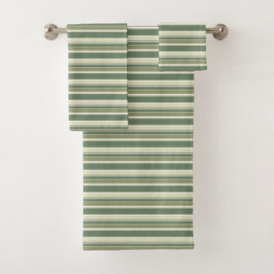 Conjunto De Toalhas Listras da verde azeitona