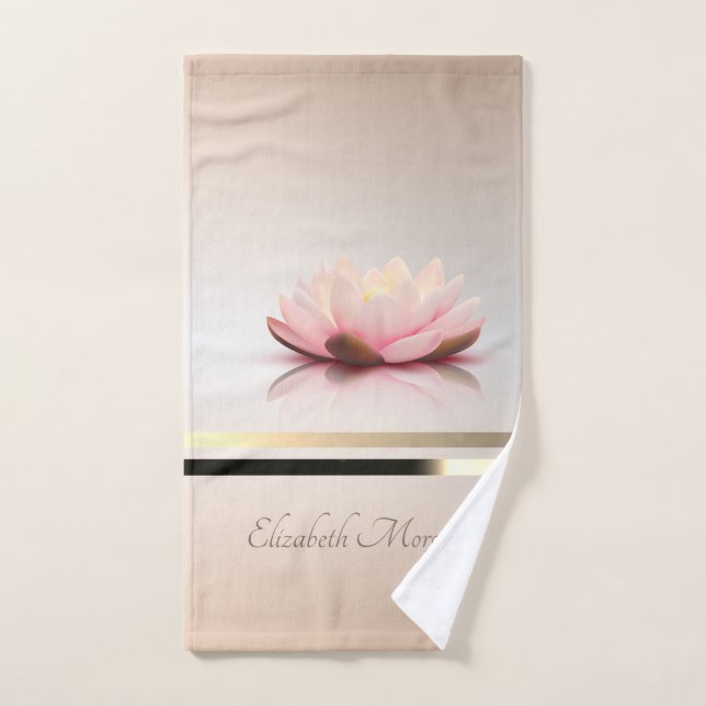 Conjunto De Toalhas Listras de Lótus Elegantes (Toalha de mão)