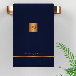 Conjunto De Toalhas Listras de monograma chiques elegantes modernas em