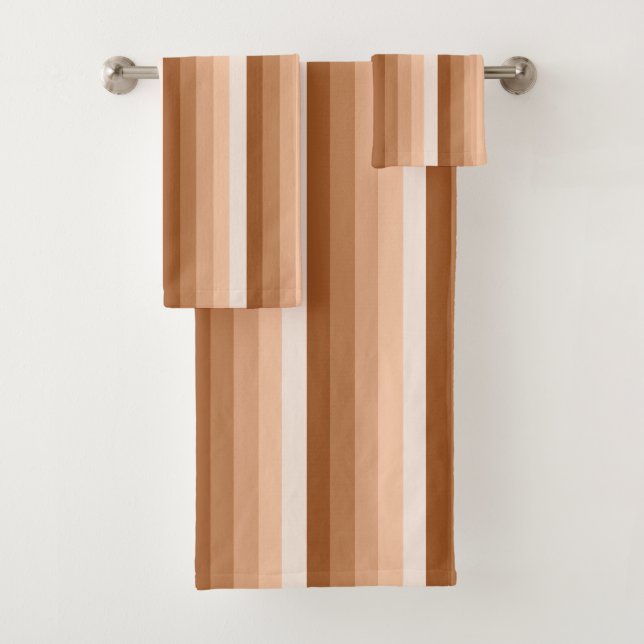 Conjunto De Toalhas Listras de sombra laranja queimadas (Insitu)