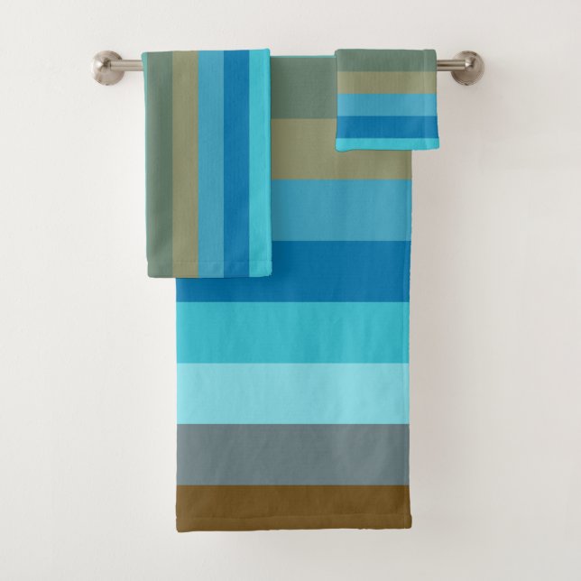 Conjunto De Toalhas Listras de Surf Retro 1970 Praia Arco-íris   (Insitu)