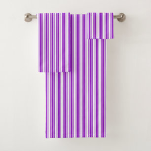 Conjunto De Toalhas Listras dos doces do roxo real e do branco