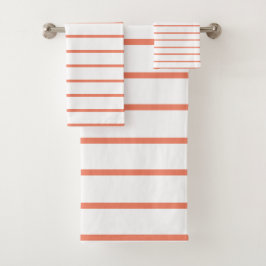 Conjunto De Toalhas Listras finas decorativas de salmão