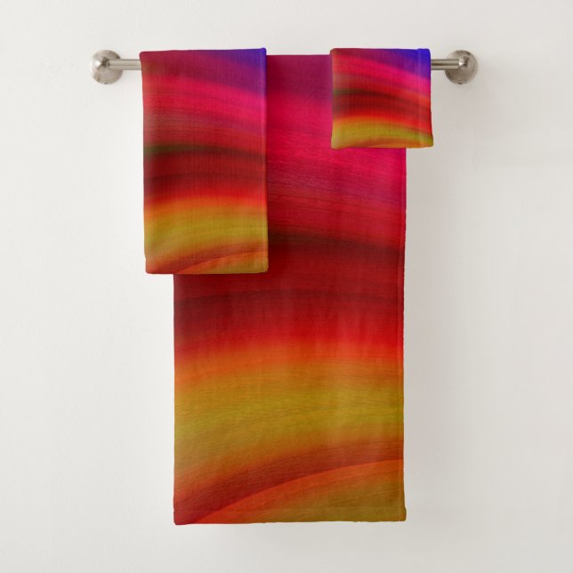 Conjunto De Toalhas Listras Onda de Arco-íris (Insitu)
