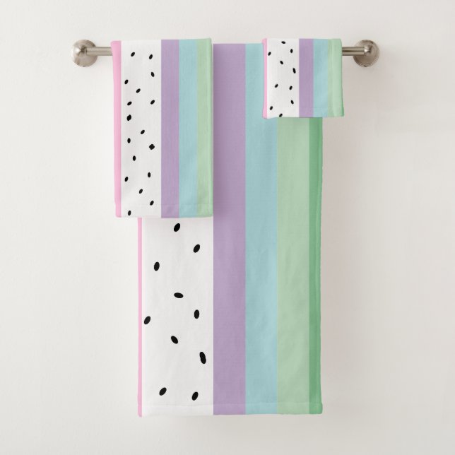 Conjunto De Toalhas Listras Pop Caprichosas (Insitu)