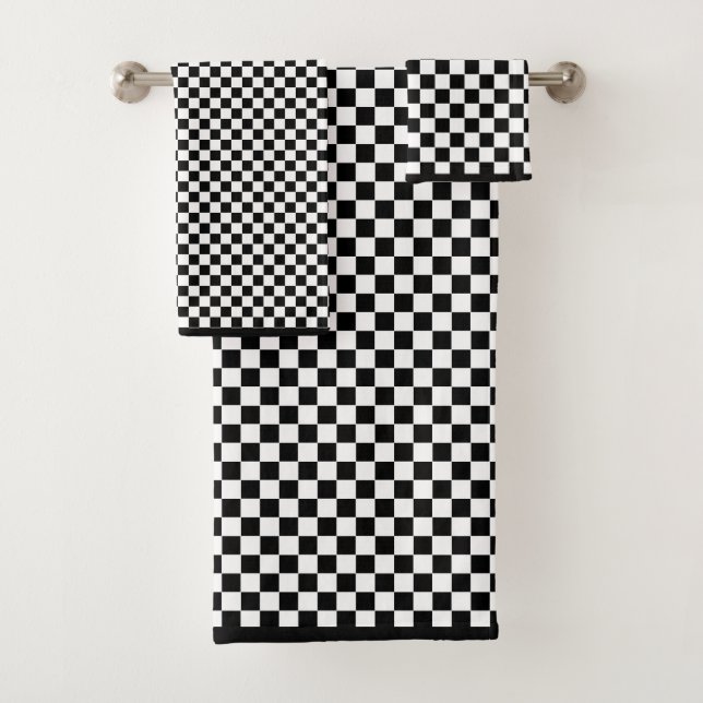 Conjunto De Toalhas Listras Preto e Branco (Insitu)