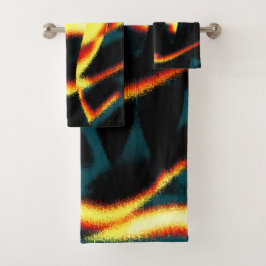 Conjunto De Toalhas Listras queimadas com aspecto vermelho vermelho, b