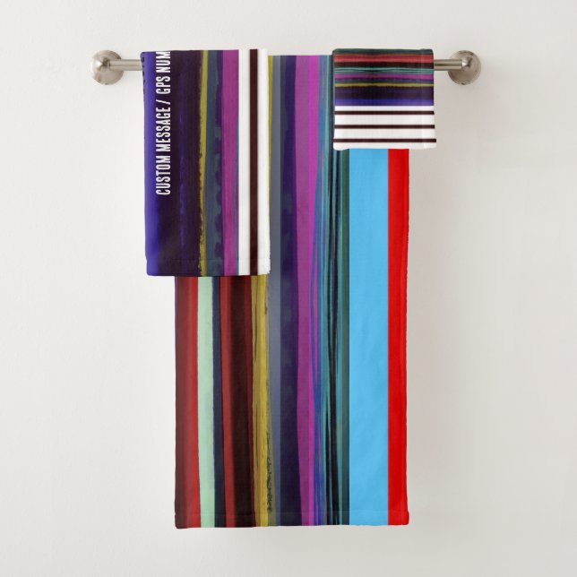 Conjunto De Toalhas Listras retrô horizontais pintadas à mão DIY (Insitu)
