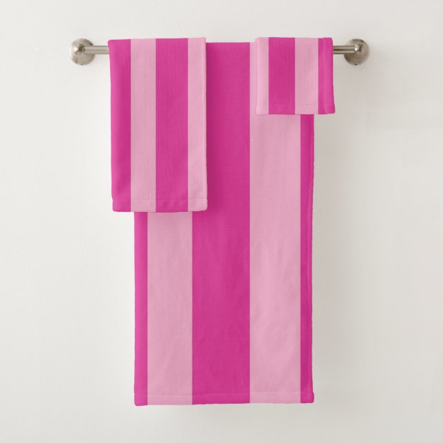 Conjunto De Toalhas Listras Rosa (Insitu)