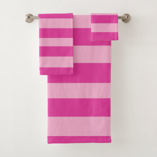 Conjunto De Toalhas Listras Rosa