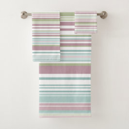 Conjunto De Toalhas Listras rosa, aqua, menta, chuva de primavera e ma