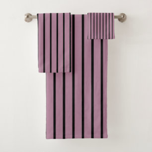 Conjunto De Toalhas Listras rosadas e roxas