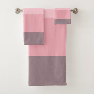 Conjunto De Toalhas Listras rosadas e roxas