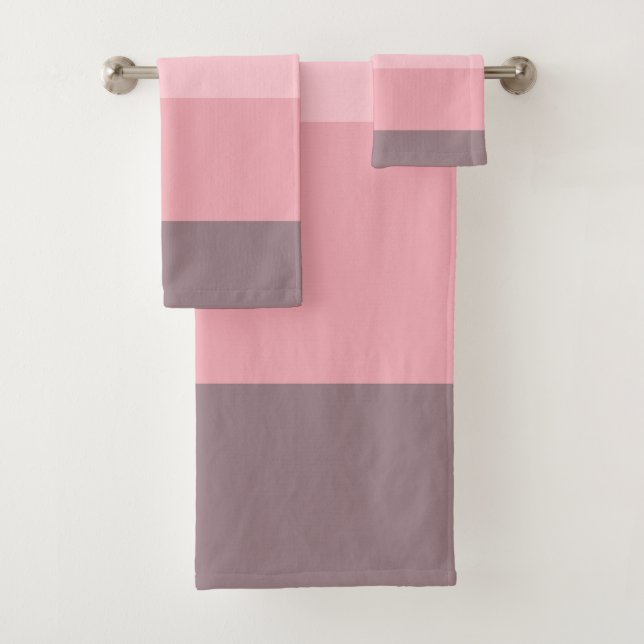 Conjunto De Toalhas Listras rosadas e roxas (Insitu)