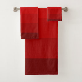 Conjunto De Toalhas Listras Tons de Vermelho