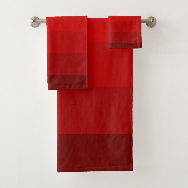 Conjunto De Toalhas Listras Tons de Vermelho (Insitu)