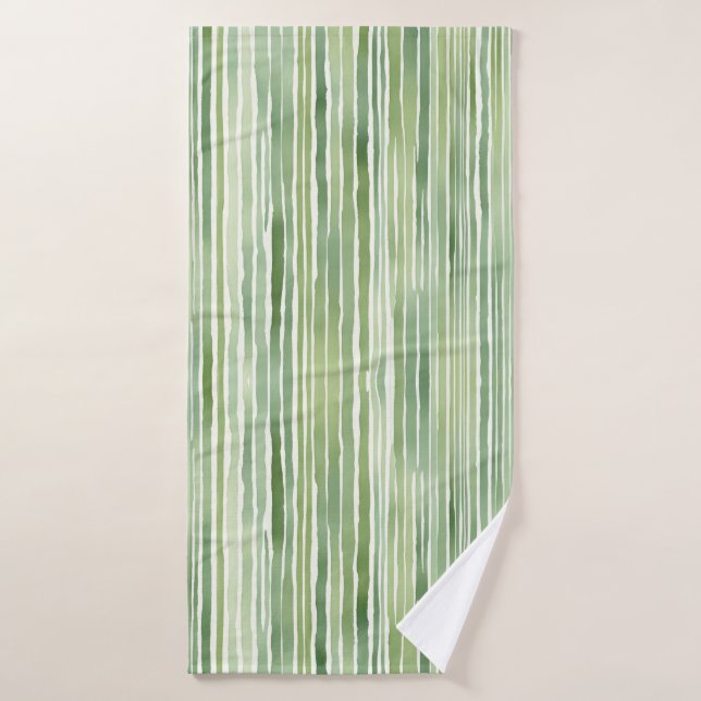 Conjunto De Toalhas Listras Verdes  (Toalha de Banho)