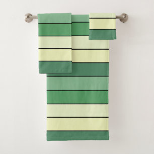 Conjunto De Toalhas Listras Verdes Amarelas de Inverno em Papel de Aqu